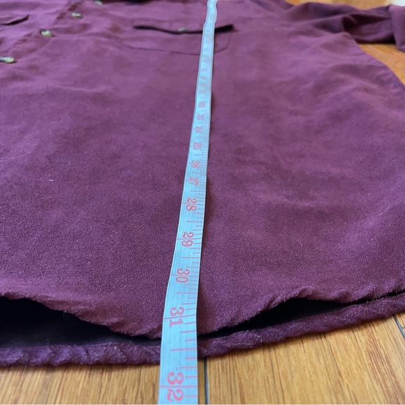 Knightsbridge Burgundy Red Men’s Two Pocket Dress Shirt Polyester Faux Suede 2XL - Picture 8 of 10